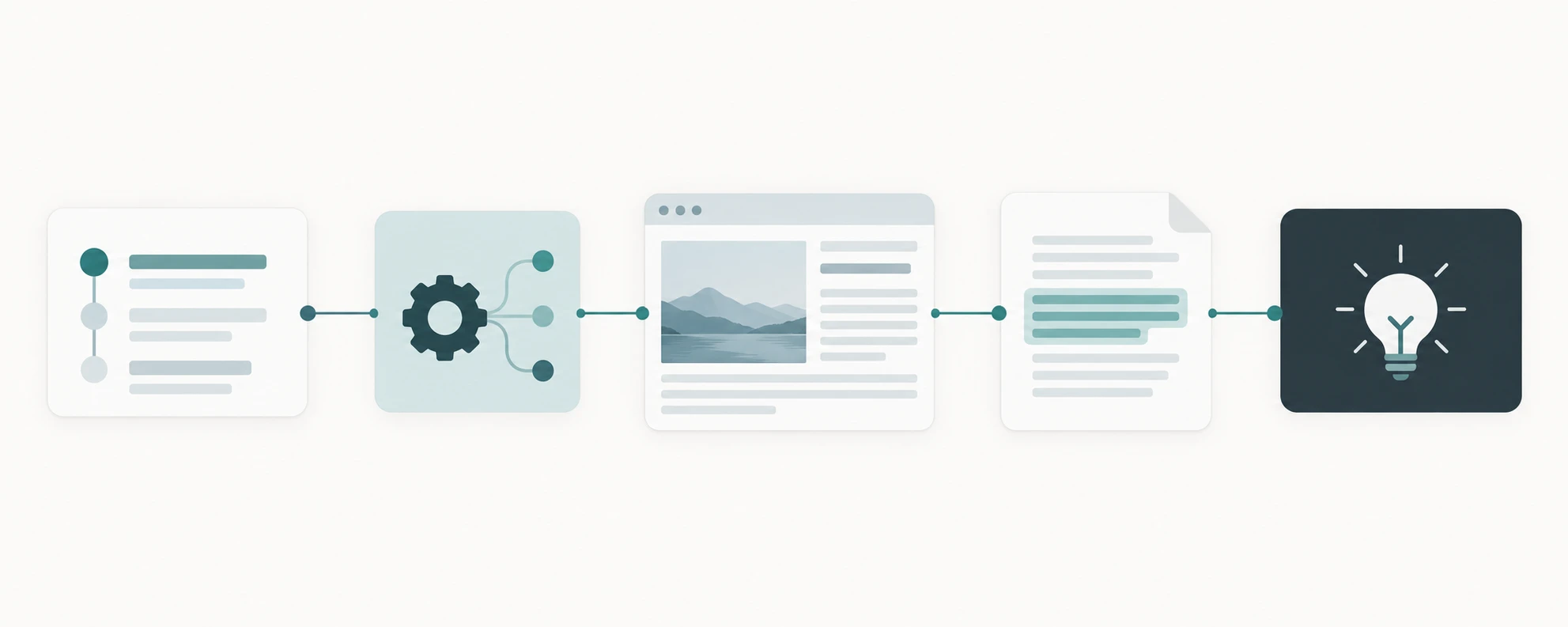 ResearchOS artwork illustrating a chain of research evidence